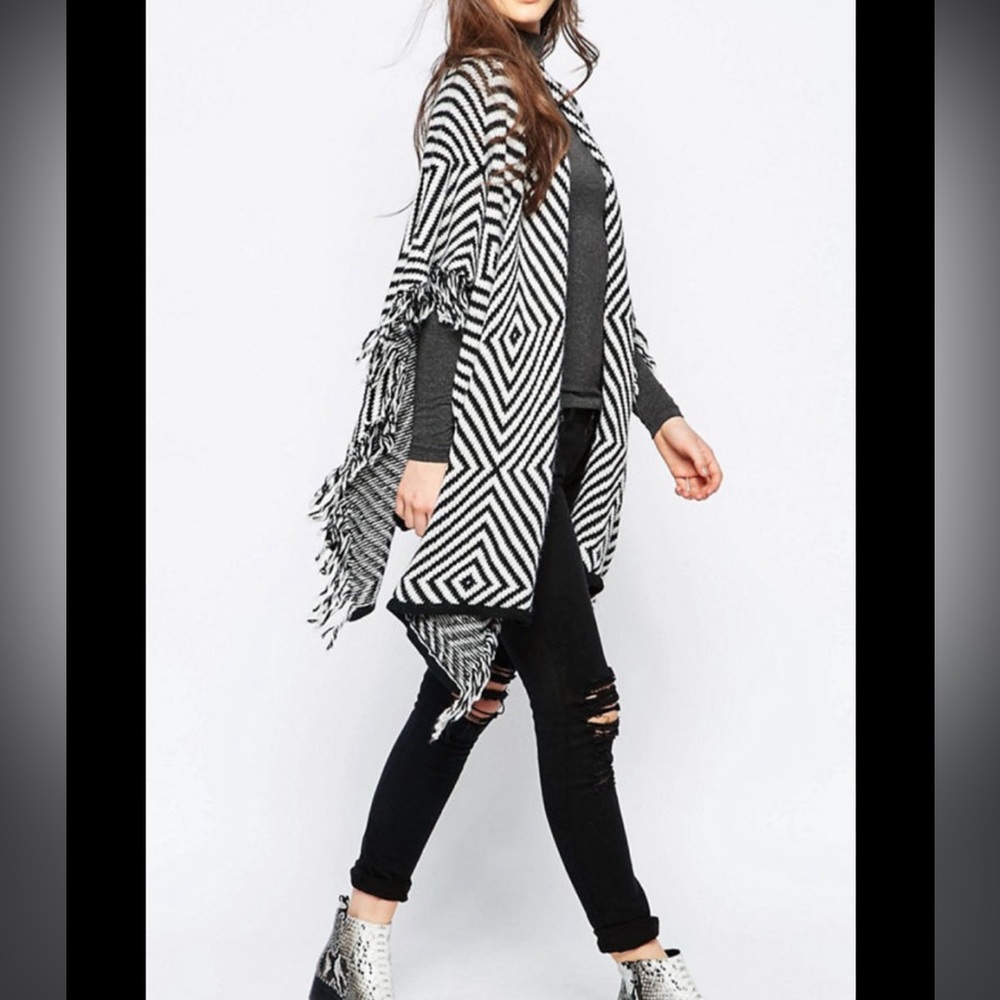 ASOS black and white shawl